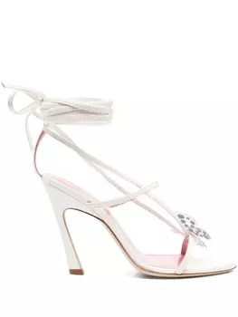 Blumarine босоножки со шнуровкой, белый