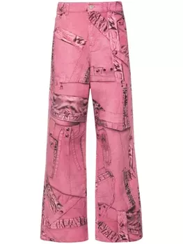 Blumarine брюки с нашивкой, розовый