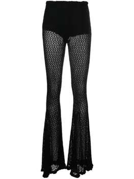 Blumarine брюки в технике кроше с фестонами, черный