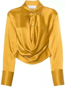Blumarine драпированная рубашка, золотистый