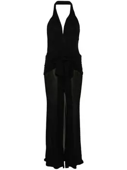 Blumarine драпированное платье макси из джерси, черный