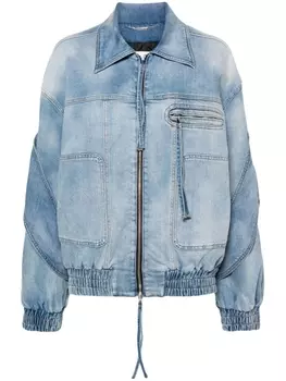 Blumarine дутый бомбер из денима, синий