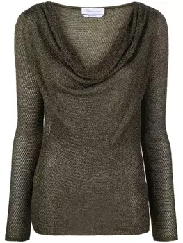 Blumarine джемпер с эффектом металлик, золотой