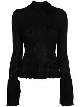 Blumarine джемпер с цветочной аппликацией, черный