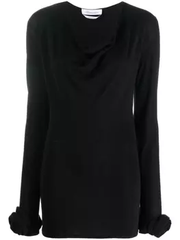 Blumarine джемпер с цветочной аппликацией, черный