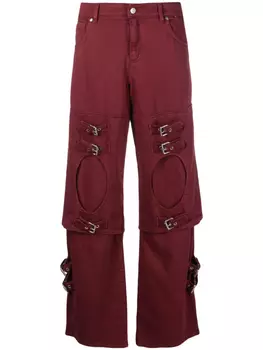 Blumarine джинсы бойфренды с пряжками, красный