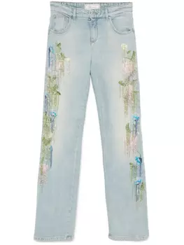 Blumarine джинсы с кисточками, синий