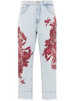 Blumarine джинсы с принтом, синий