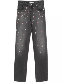 Blumarine джинсы с вышивкой, серый