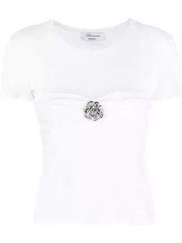 Blumarine футболка с брошью, белый