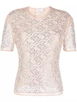 Blumarine футболка с логотипом, нейтральный цвет