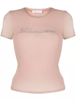 Blumarine футболка с логотипом, нейтральный цвет