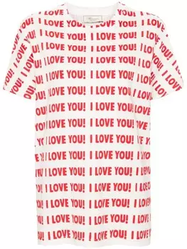 Blumarine футболка с принтом-лозунгом, белый