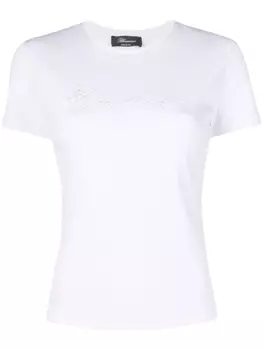Blumarine футболка с вышитым логотипом, белый