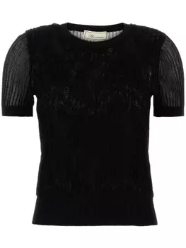 Blumarine футболка в рубчик, черный