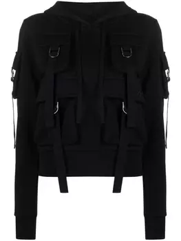 Blumarine худи с карманами карго, черный