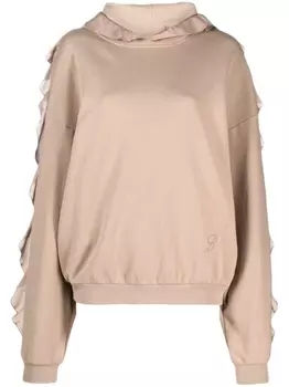 Blumarine худи с оборками, коричневый