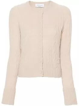 Blumarine кардиган фактурной вязки, нейтральный цвет