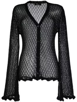 Blumarine кардиган рыхлой вязки с V-образным вырезом, черный