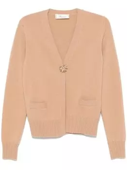 Blumarine кардиган с брошью, коричневый