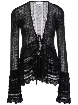 Blumarine кардиган в технике кроше, черный