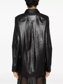 Blumarine кожаная рубашка, черный