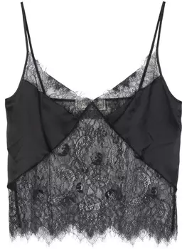 Blumarine кружевной топ, черный