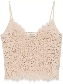 Blumarine кружевной топ, нейтральный цвет