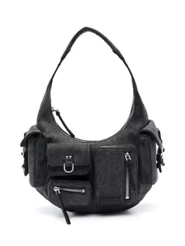 Blumarine маленькая сумка-тоут Hobo из денима, серый