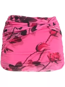 Blumarine мини-юбка с цветочным принтом, розовый