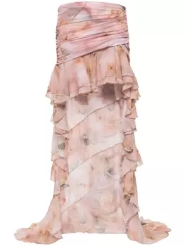 Blumarine мини-юбка с цветочным принтом, розовый