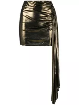 Blumarine мини-юбка с драпировкой, золотой
