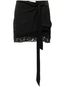 Blumarine мини-юбка с кружевной отделкой, черный