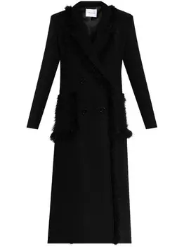 Blumarine пальто с отделкой из искусственного меха, черный