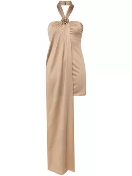 Blumarine платье Bijou Rose асимметричного кроя, нейтральный цвет