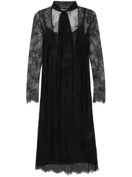 Blumarine платье макси из кружева, черный