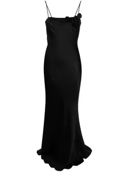 Blumarine платье макси с аппликацией, черный