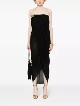 Blumarine платье макси с аппликацией, черный
