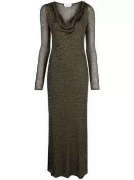 Blumarine платье макси с драпировкой, золотой