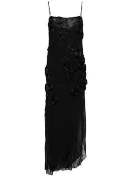 Blumarine платье макси с объемными рукавами, черный