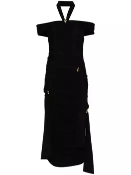 Blumarine платье макси со сборками, черный