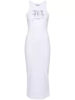 Blumarine платье макси со стразами, белый