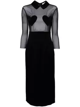 Blumarine платье миди с нашивкой, черный