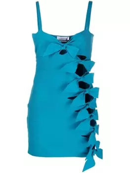 Blumarine платье мини с бантом, синий