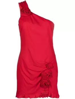 Blumarine платье мини с цветочной аппликацией, красный