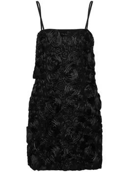 Blumarine платье мини с цветочной аппликацией, черный