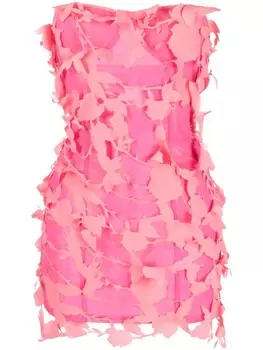 Blumarine платье мини с цветочной аппликацией, розовый