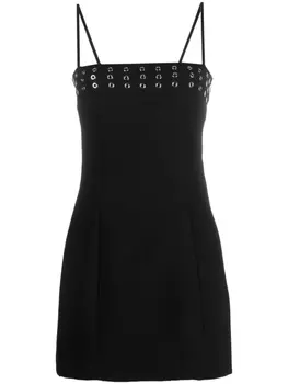 Blumarine платье мини с люверсами, черный