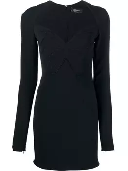 Blumarine платье мини с вышивкой, черный