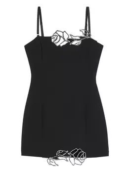 Blumarine платье мини с вышивкой, черный